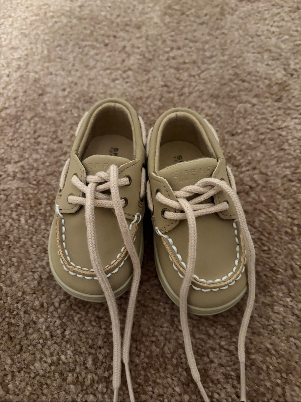 Sperry Kids Beige/Tan Moccasin Boat Shoes